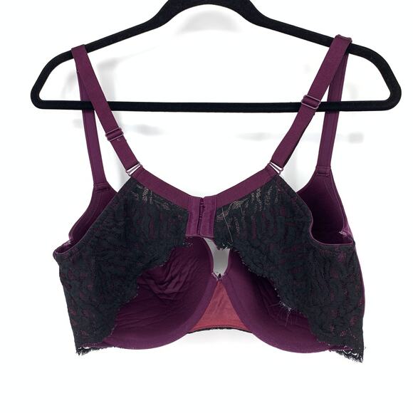 Torrid Bra Women's Sz 40DD Push-Up Purple Black Lace *FLAWS - Picture 2 of 9